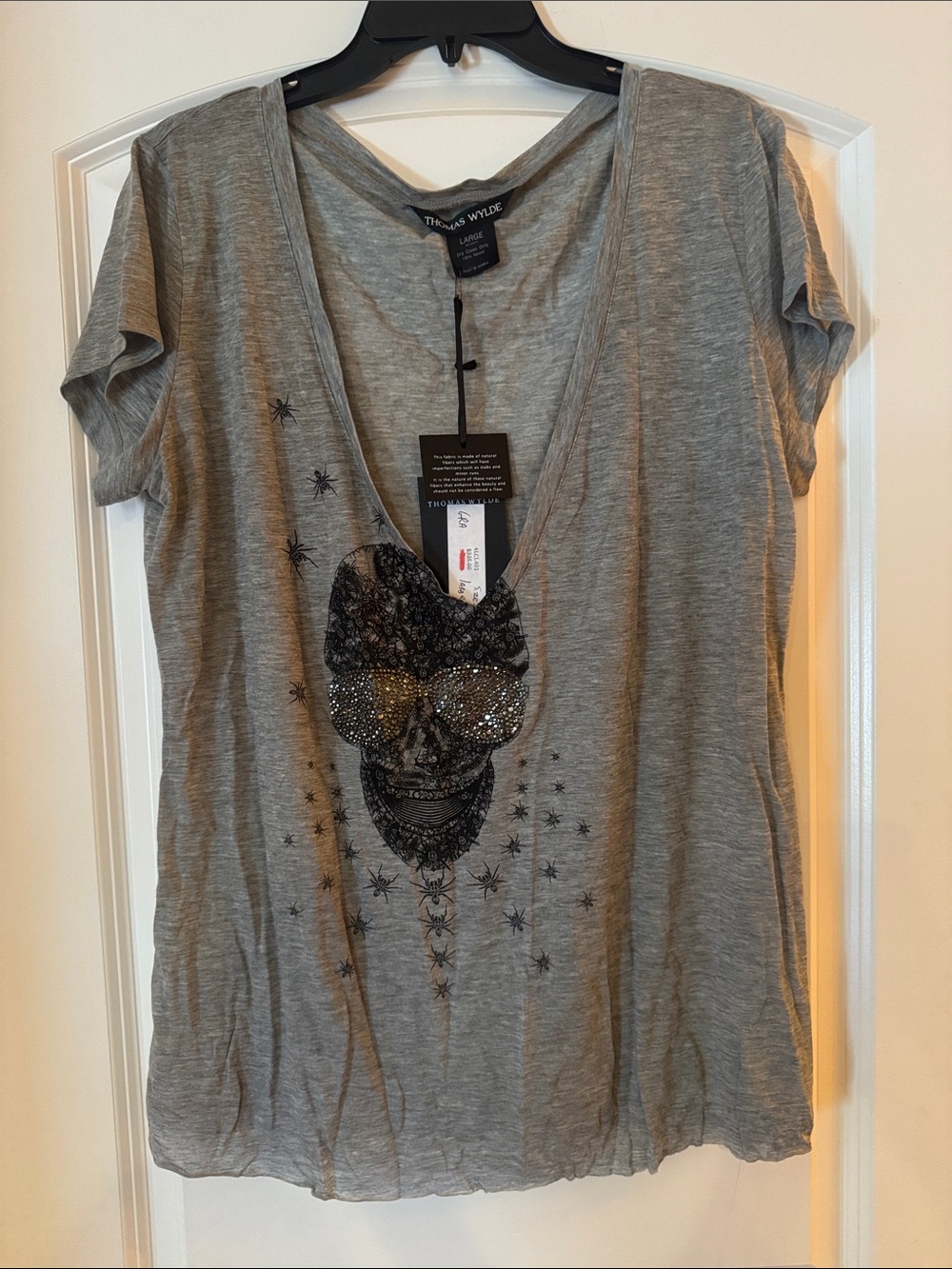 Thomas Wylde Skull Tee w/ Sparkling Rhinestones